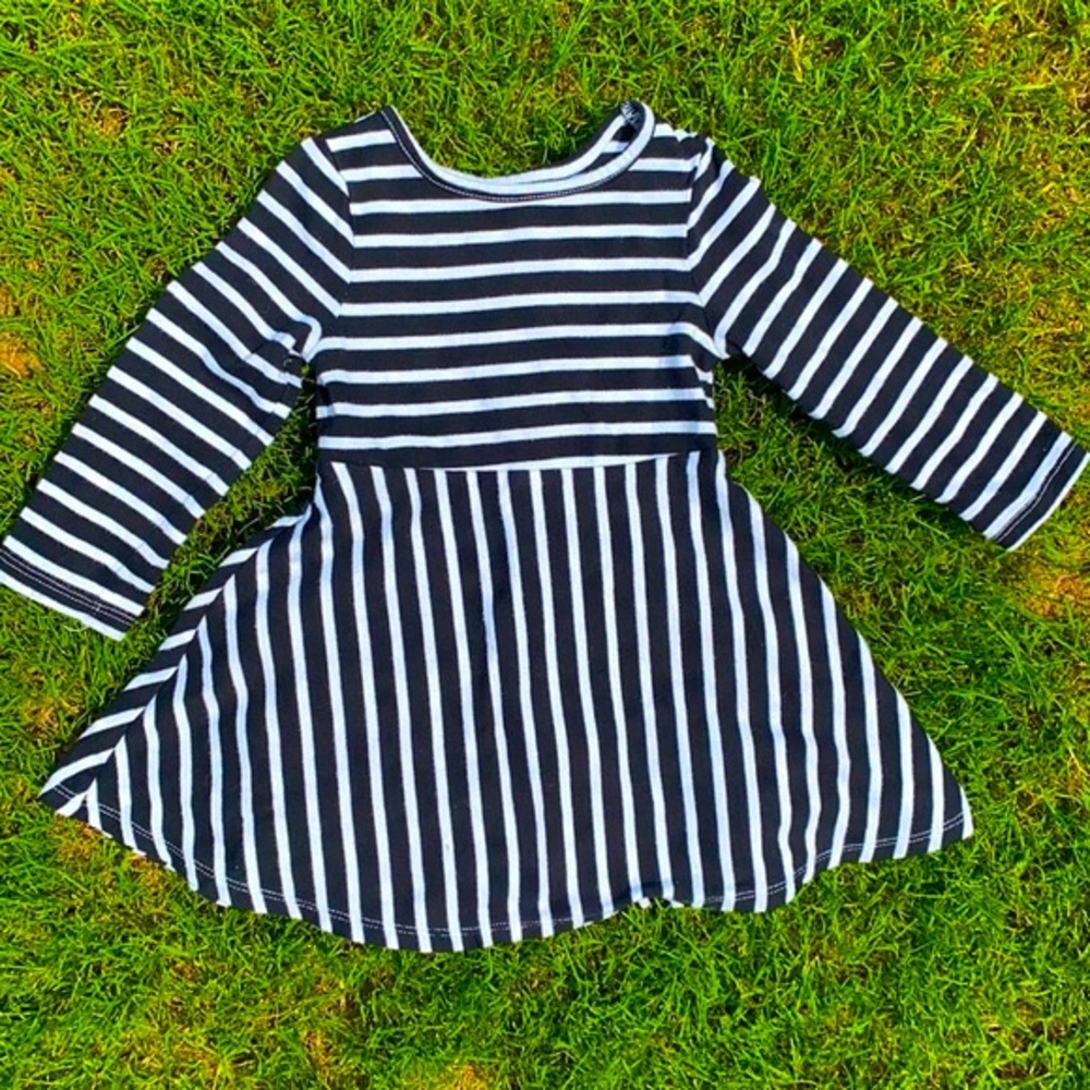 Kids Long Sleeve Striped Dress